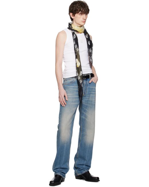 Alexander McQueen Metallic Abstract Skull Scarf for men