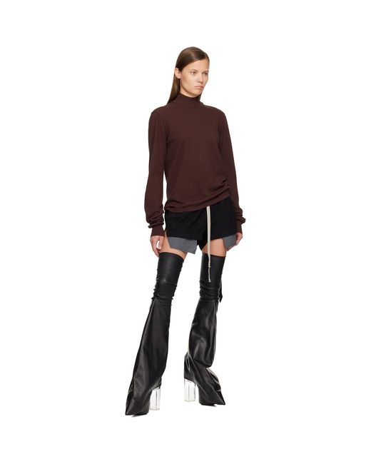 Rick Owens Purple Burgundy Concordians Headon Dbl Turtleneck