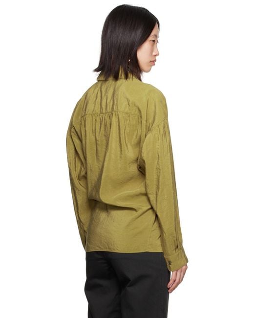 Lemaire Green Straight Collar Twisted Shirt