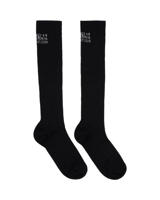 MM6 by Maison Margiela Black Knee-High Socks