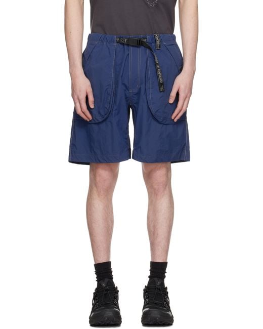 メンズ And Wander ブルー Gramicciエディション Brushed Nylon ショートパンツ Blue