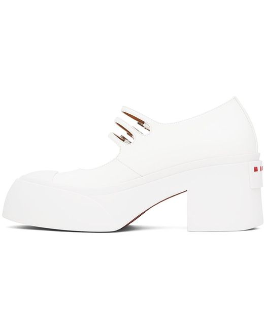 Chaussures à talon bottier de style charles ix pablo blanches à trois boucles Marni en coloris Black