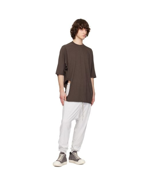 Rick Owens White Off- Temple Drawstring Lounge Pants for men