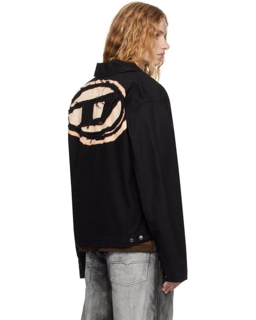 DIESEL Black J-Taylor-Bleach Denim Jacket for men