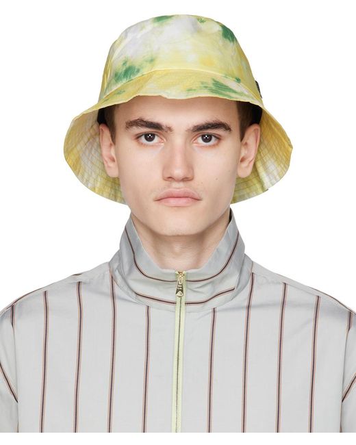 PS by Paul Smith White Yellow & Green Tie-dye Bucket Hat for men