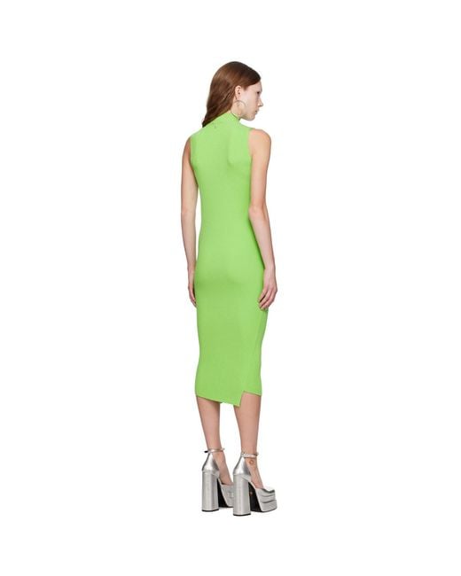 Versace Green Slashed Midi Dress