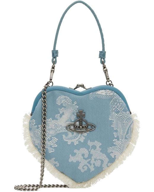 Vivienne Westwood Blue Belle Heart Frame Top Handle Bag