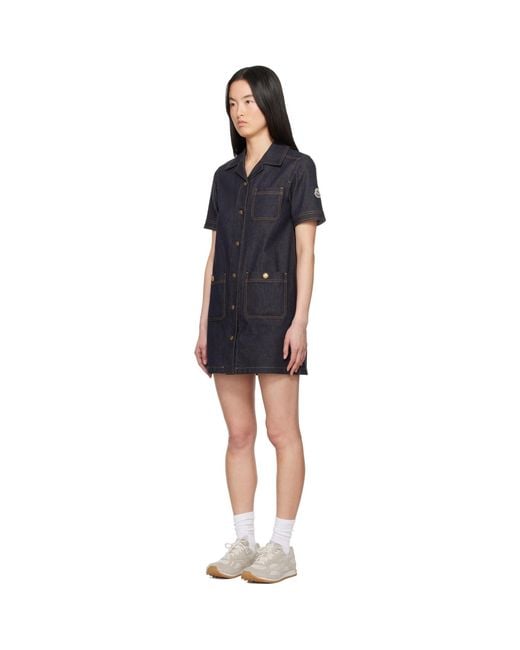 Moncler Black Denim Shirt Minidress