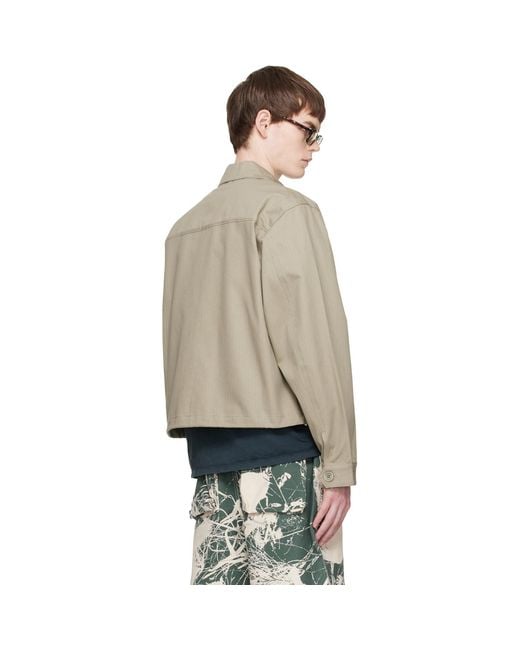 Reese Cooper Black Taupe Cotton Herringbone Work Jacket for men