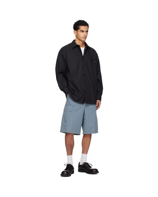 MM6 by Maison Margiela Blue Denim Waistband Cargo Shorts for men