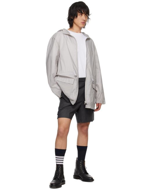 Thom Browne Black Thom E Sack Mini Shorts for men
