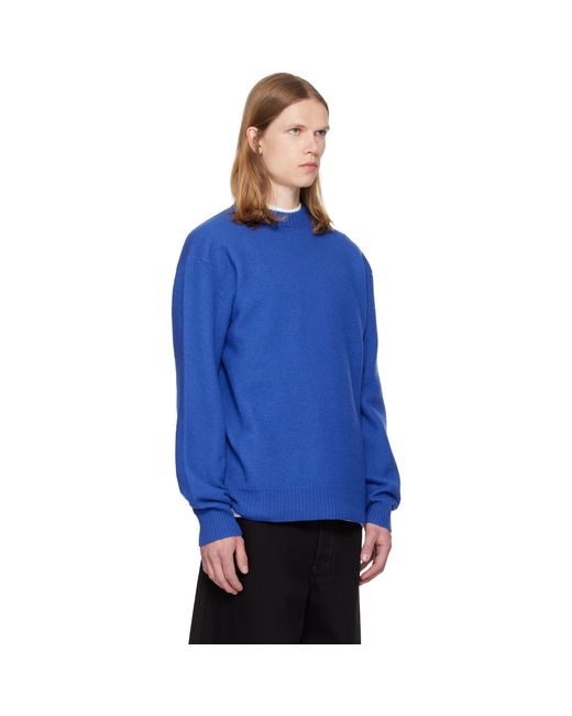 Jil Sander Blue Wool Sweater for men