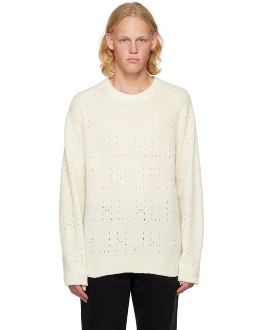 Helmut Lang Black White Crewneck Sweater for men