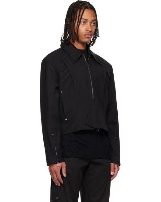 Kiko Kostadinov Kraner Cropped Blouson Jacket in Black for Men | Lyst