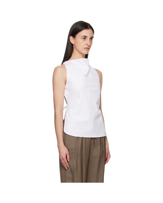 Rohe White Open Back Crushed Cotton Top