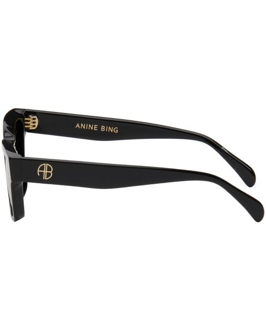Anine Bing Black Daria Sunglasses