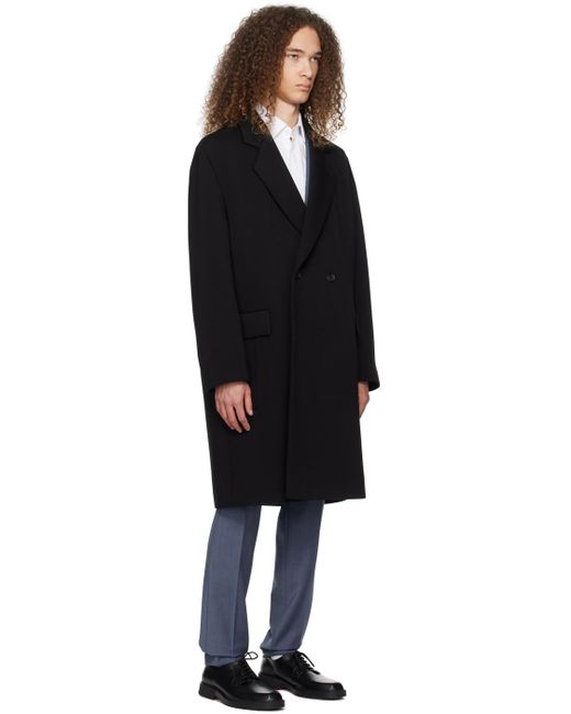 Manteau noir à double boutonnage HUGO pour homme en coloris Black