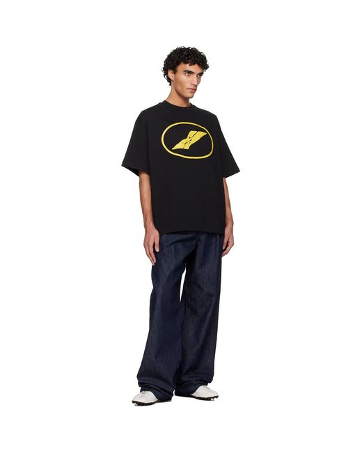 we11done Black Smile Logo T-Shirt for men