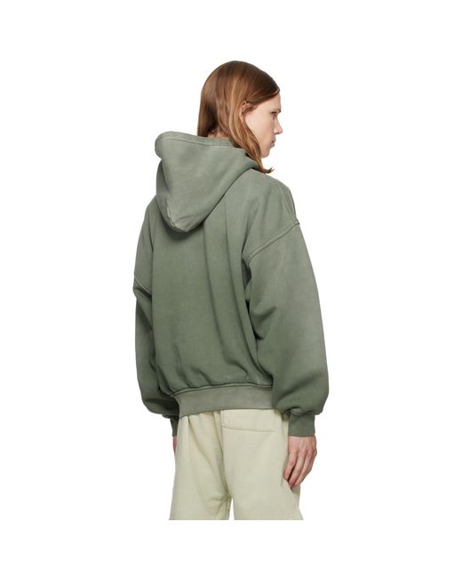 Rhude Green Chenille Patch Logo Hoodie for men
