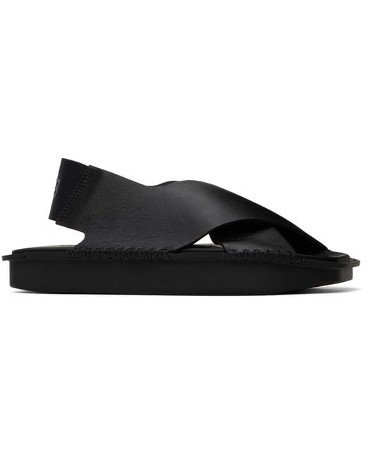 Y-3 Black Sport Style Sandals for men