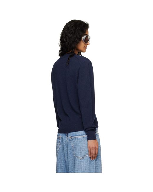 Acne Blue Fitted Yak Wool Sweater