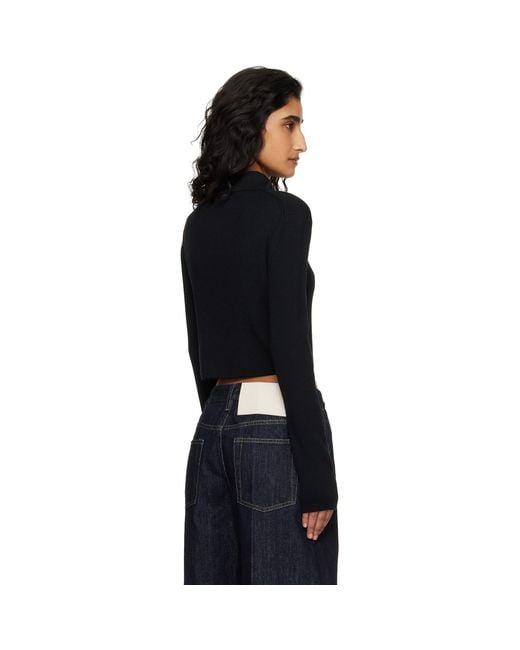 Jil Sander Black Cropped Cardigan