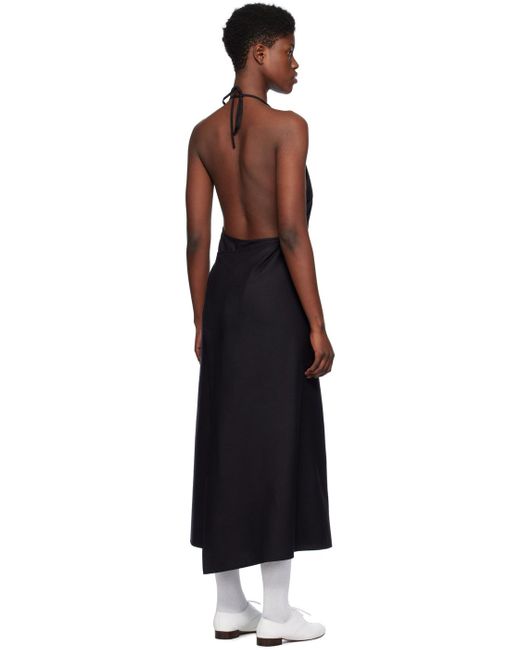 Baserange Black Apron Maxi Dress
