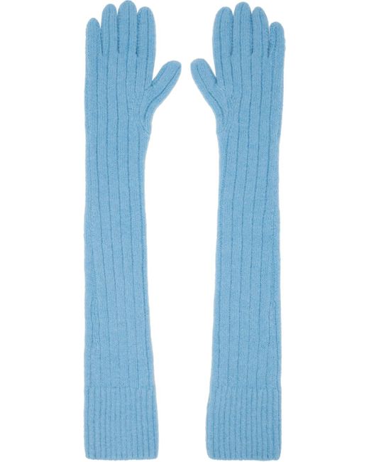 Dries Van Noten Blue Long Gloves