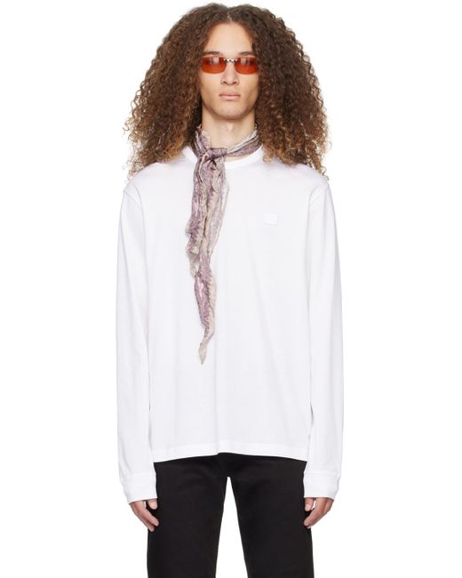 Acne White Patch Long Sleeve T-shirt for men