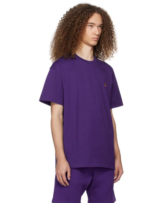メンズ Carhartt パープル Chase Tシャツ Purple