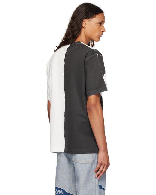 T-Shirt Noir Et Blanc En Coton Bio Burberry pour homme en coloris Black