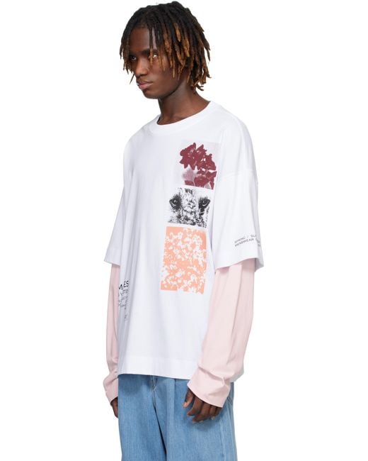 【関税込み】Dries Van Noten ホワイト Show Tシャツ Dries Van Noten Long Sleeve Show T-Shirt in White for Men