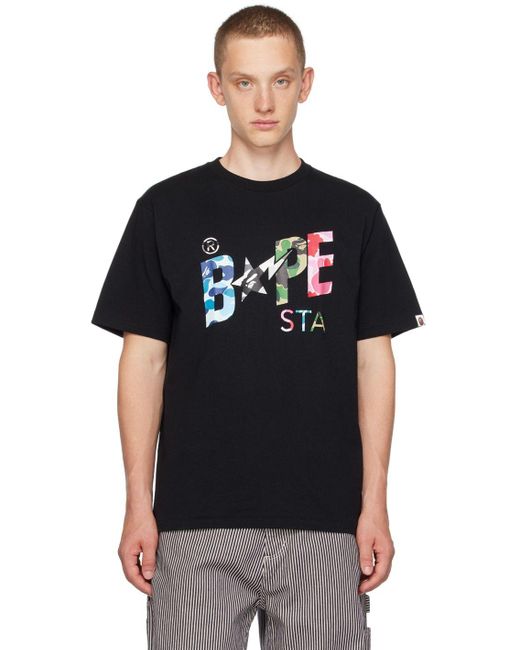 BAPE Shark T-shirt Multicamo x Black A Bathing Ape Size M