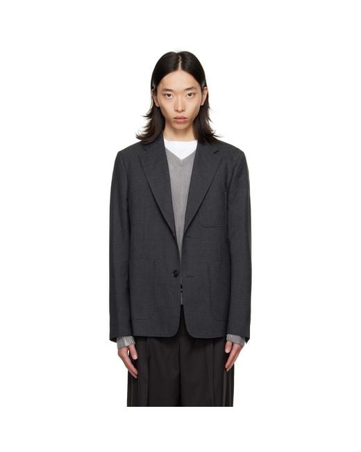 mfpen Black Patch Pocket Blazer for men