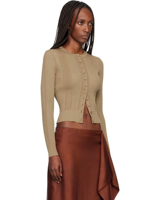 Proenza Schouler Multicolor Khaki Currin Cardigan