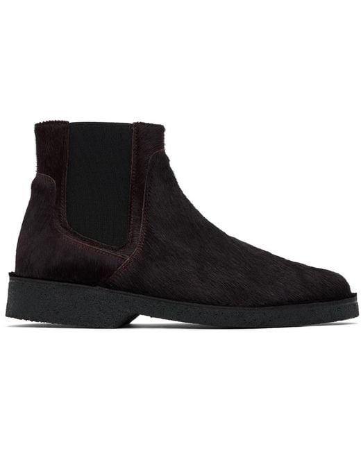 A.P.C. Black Burgundy Theodore Ankle Boots for men