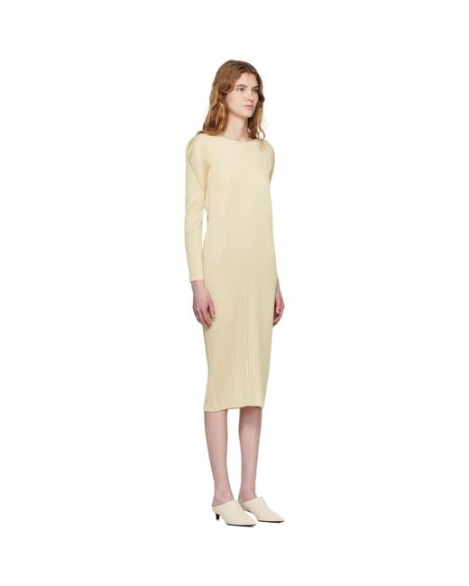 Pleats Please Issey Miyake Black Monthly Colors December Midi Dress