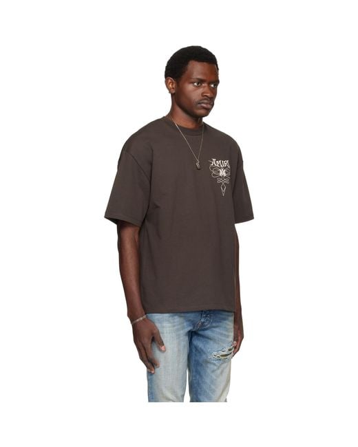 Amiri Brown Lasso' Oversized T-Shirt for men