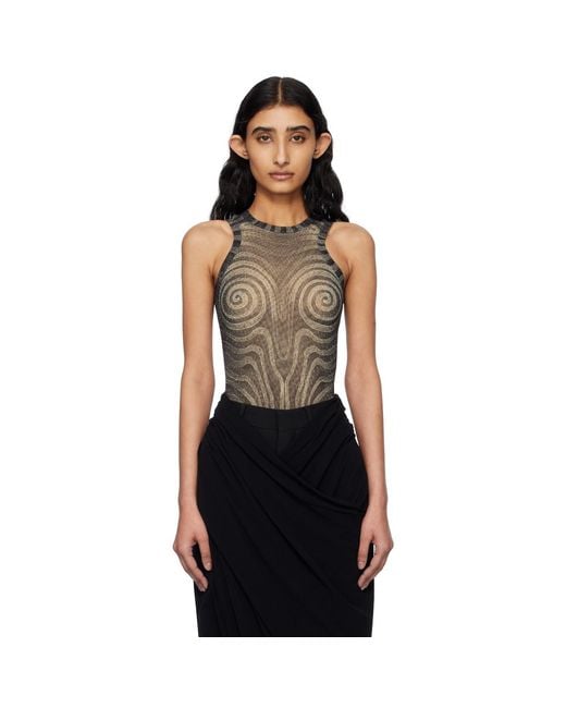 Jean Paul Gaultier Black 'The Spirale' Bodysuit