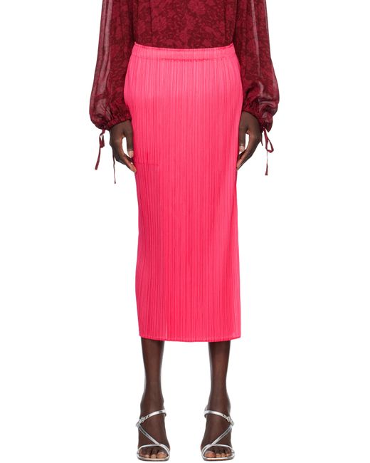 Pleats Please Issey Miyake Pink Monthly Colors March Midi Skirt