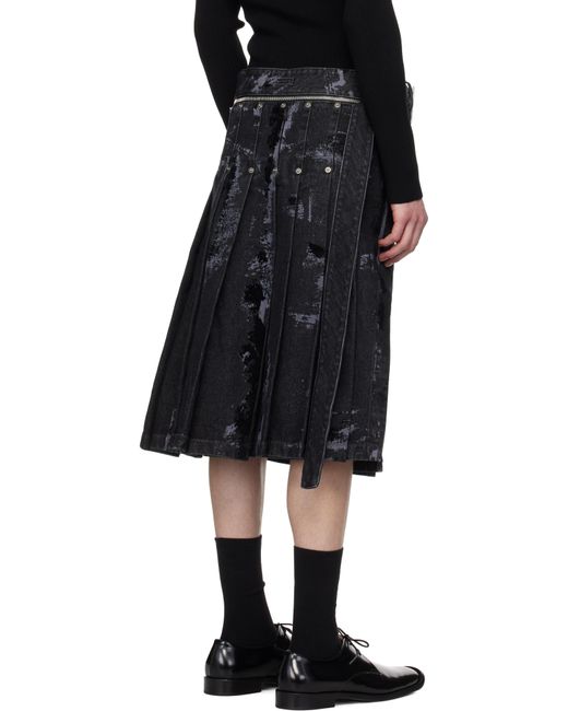 メンズ Jean Paul Gaultier ブラック The Flocked デニムスカート Black