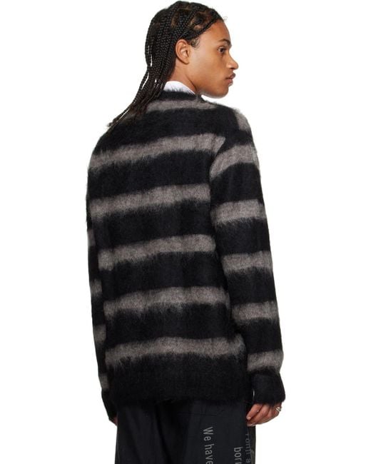 Yohji Yamamoto Black Striped Sweater for men