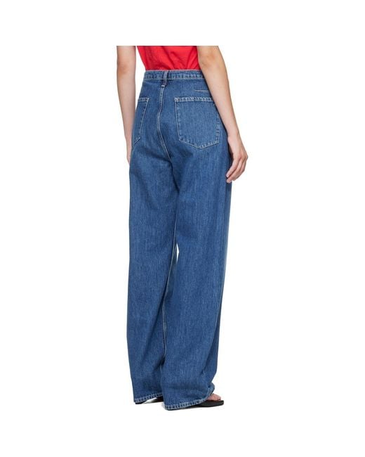 Rag & Bone Blue Phoebe Drawstring Wide-Leg Jeans