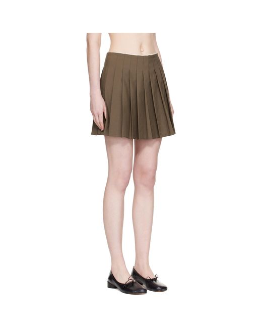 MM6 by Maison Margiela Brown Pleated Miniskirt