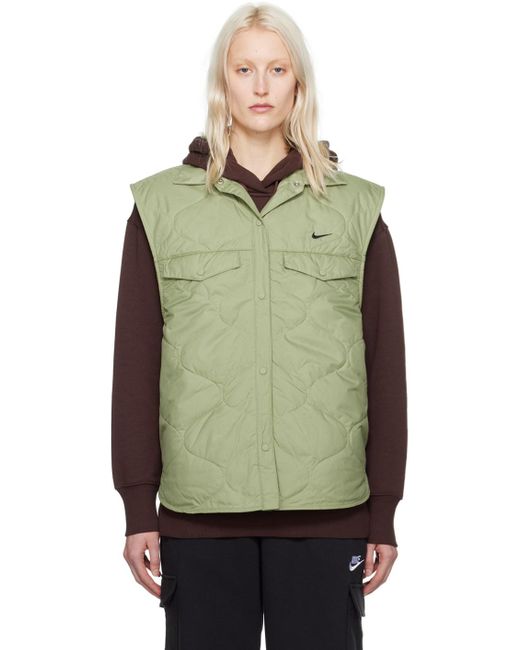 Nike Green Spread Collar Vest Lyst Canada