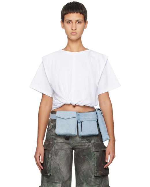 The Attico White Denim Belt