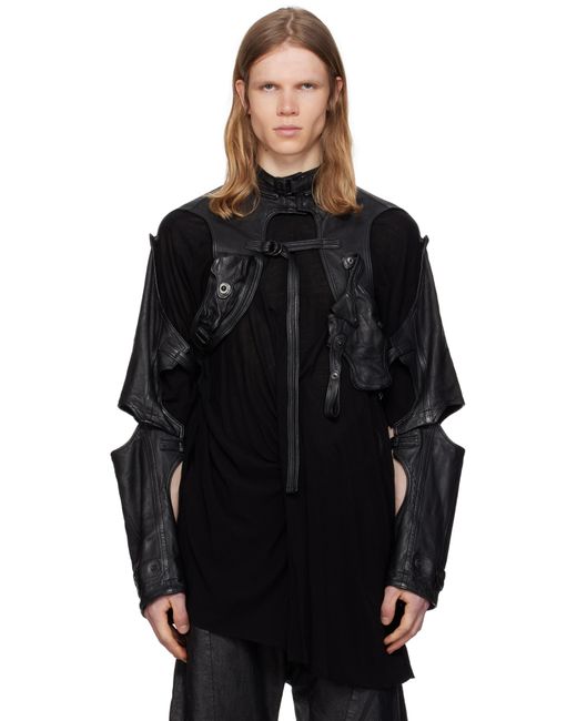 Julius Black Ekso Shell Leather Jacket for men