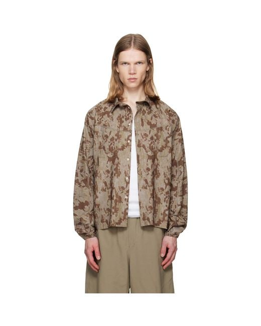 Satisfy Brown Khaki Peaceshell River Shirt for men