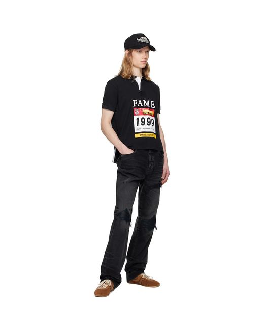 Amiri Black Leather Straight Mx1 Jeans for men