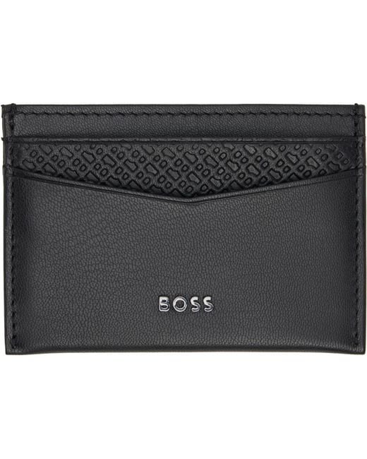 Boss Black Goat Leather Card Holder for men